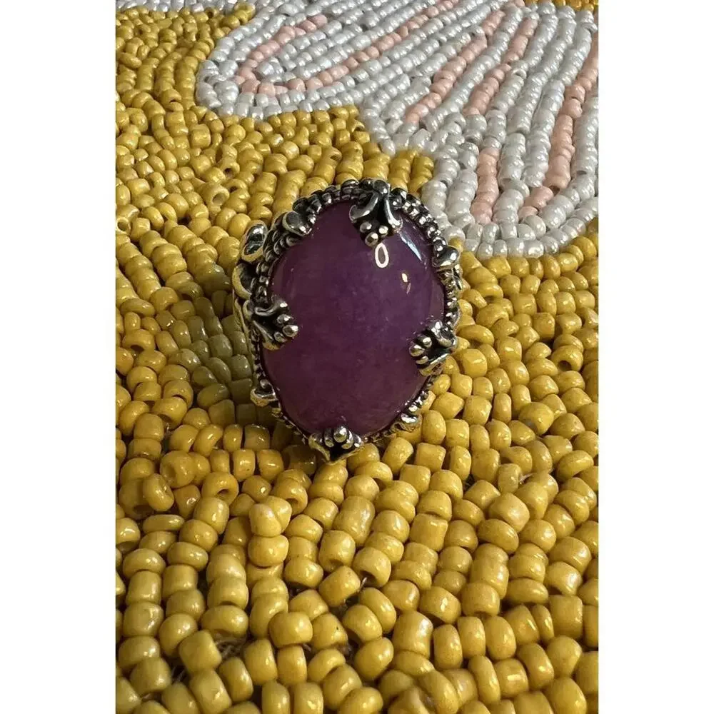 Carolyn Pollack Relios Sterling Silver Oval Charoite Ring Size 9 - Picture 2 of 8